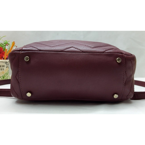 Kate Spade New York Maroon Leather Quilted Top Handle Zipper Closure Backpack main image 12